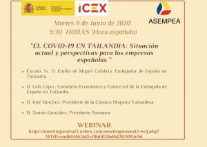 WEBINAR: «COVID-19 in Thailand: Current Situation and Prospects for Spanish Companies»